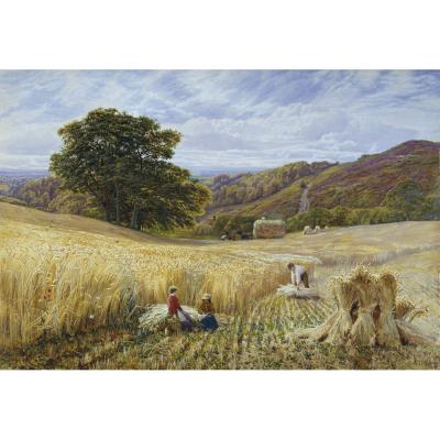 George Vicat Cole – Harvest Time near Holmbury Hill, Surrey